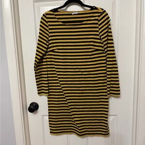MARIMEKKO striped dress black yellow size small 100%‎ cotton